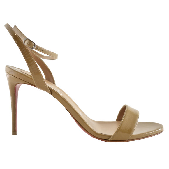 Christian Louboutin Loubigirl 85 Lionne Beige Ankle Strap Sandal Heel Pump 40 - Picture 1 of 11